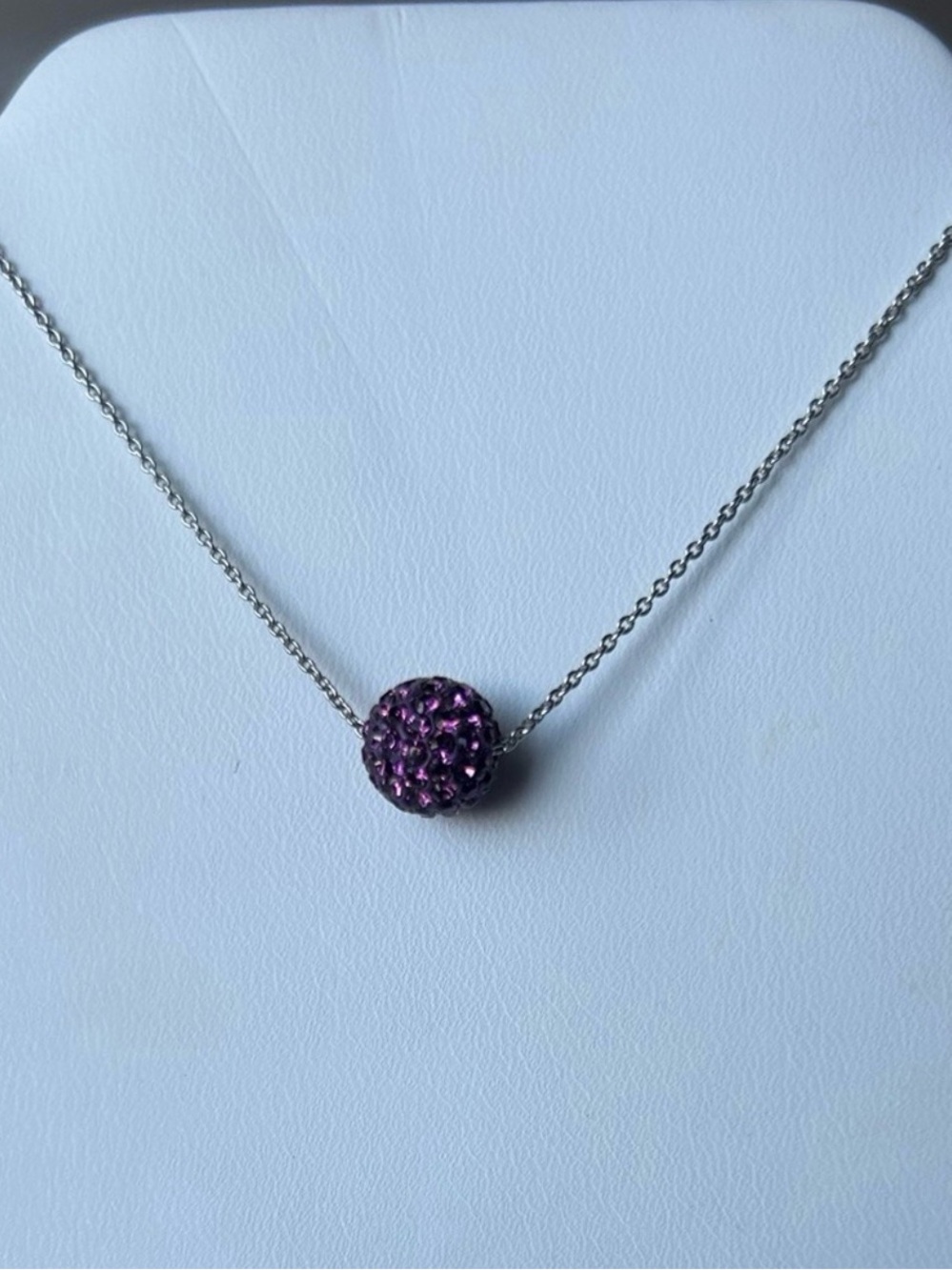 Touchdown Crystal by Swarovski, February Birthstone Necklace, Amethyst Crystal